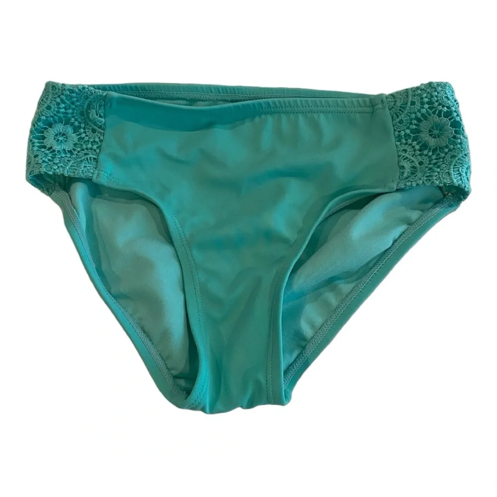 Justice Girls Teal Crochet Bikini Swim Bottoms Size 8